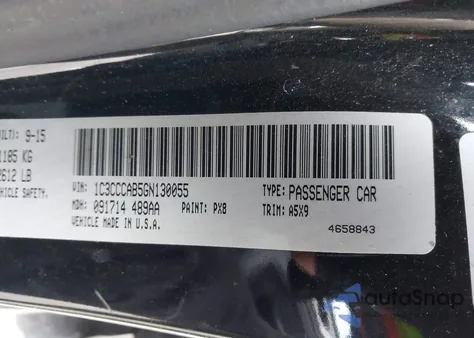 2016 Chrysler 200 Limited from USA, damaged, VIN 1C3CCCAB5GN130055